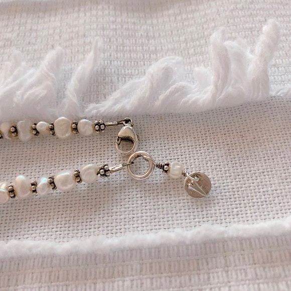 Winged Heart Silver Bar Pendant with Baroque Pearls - Picture 3 of 4